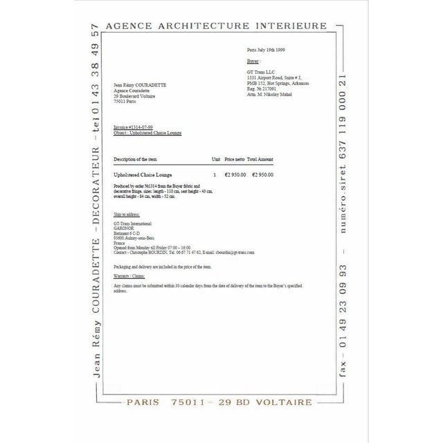 Wood Vintage French Banquette Chaise Lounge by Jean-Rémy Couradette, 1999 For Sale - Image 7 of 8