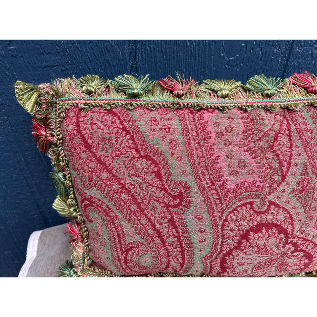 Traditional Antique Paisley Pillow For Sale - Image 3 of 3