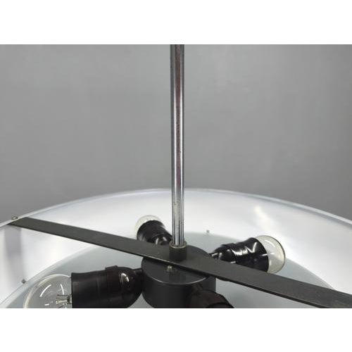 Metal Bauhaus UFO Pendant Light in Chrome and Glass from Drupol, 1940s For Sale - Image 7 of 13