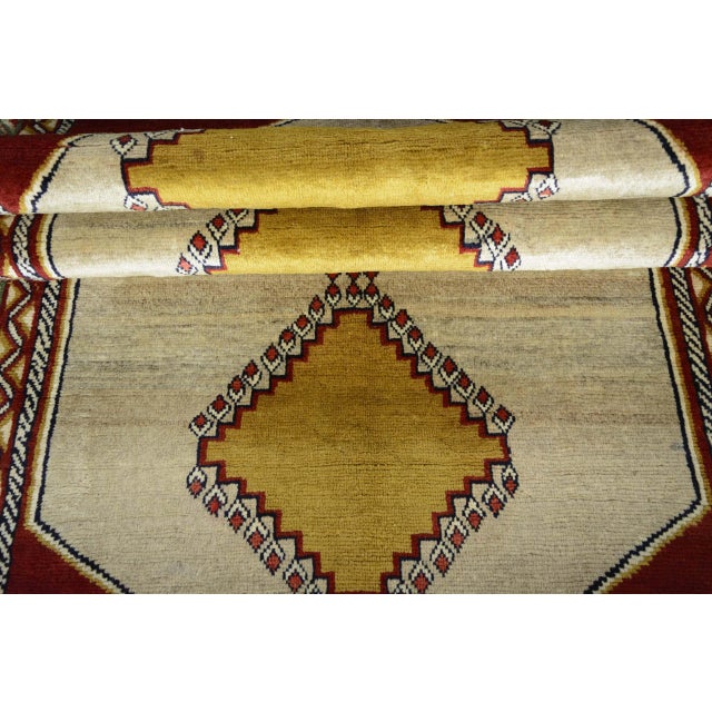 Beige Hand-Knotted Gabbeh Qashghai Rug For Sale - Image 8 of 11