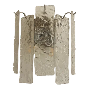Contemporary Hammered Strips ”Listelli” Murano Glass Wall Sconce