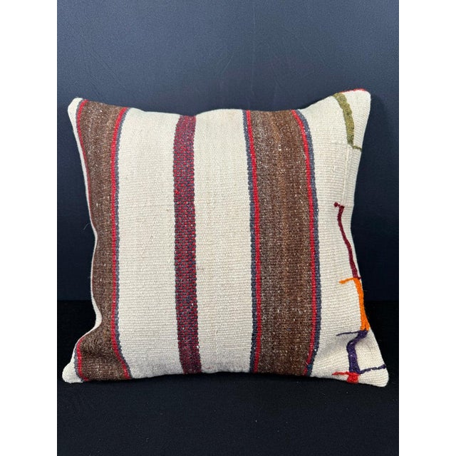 Turkish Hemp Pillow Cushion Natural Beige Brown Cushion Cover 20"x20" For Sale - Image 4 of 4