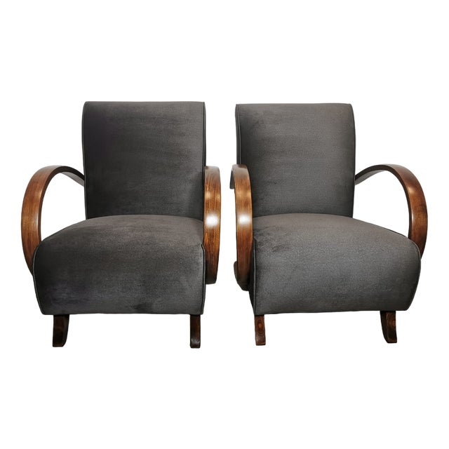 Set of Armchairs by Jindrich Halabala, 1940s For Sale