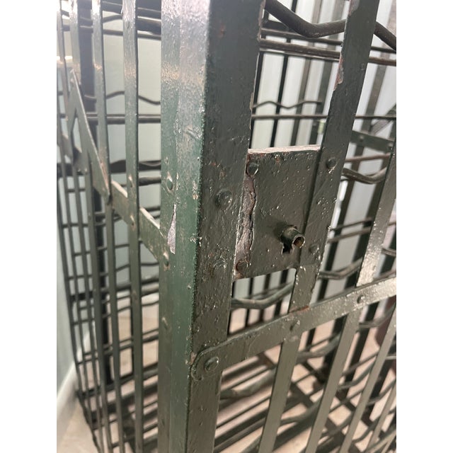 Vintage French Rigidex Metal Wine Cellar Cage With Patina. For Sale - Image 4 of 4