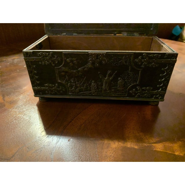 Vintage Cast Iron Box For Sale - Image 4 of 10