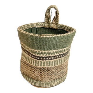 Hanging Burlap Fabric Woven Planter Bag For Sale