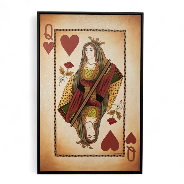 Pair of Large Vintage King and Queen Playing Card Prints For Sale - Image 9 of 16