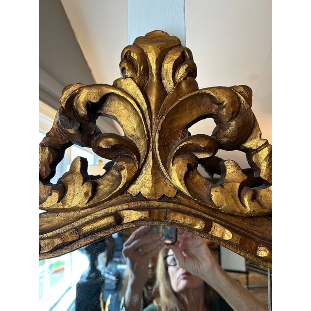 Italian Antique Giltwood Mirror For Sale - Image 9 of 10