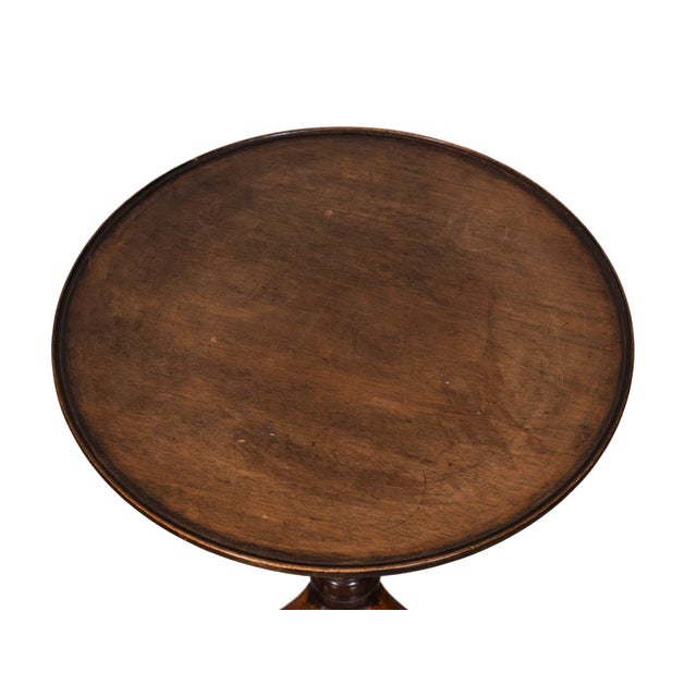 Queen Anne Antique 3-Legged Side Table For Sale - Image 3 of 4