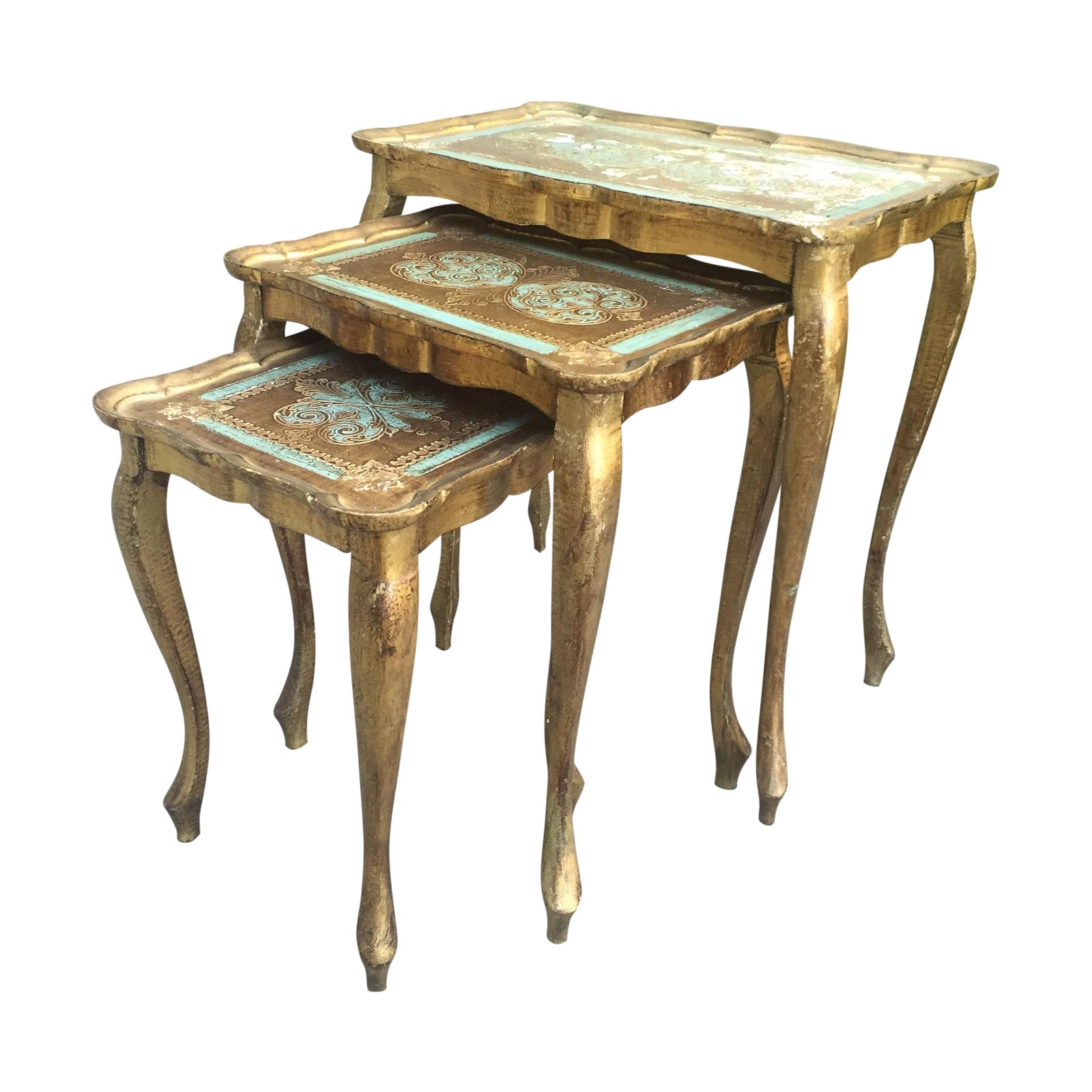 Vintage Florentine Nesting Tables Set of 3 Chairish
