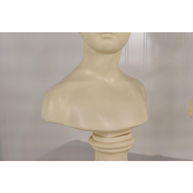 Vintage Cast Plaster Busts Louise & Alexandre Brongniart Lamps Reproductions - a Pair For Sale - Image 10 of 12