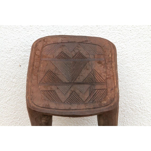 Wood Carved African Storyteller's Nupe Stool For Sale - Image 7 of 9