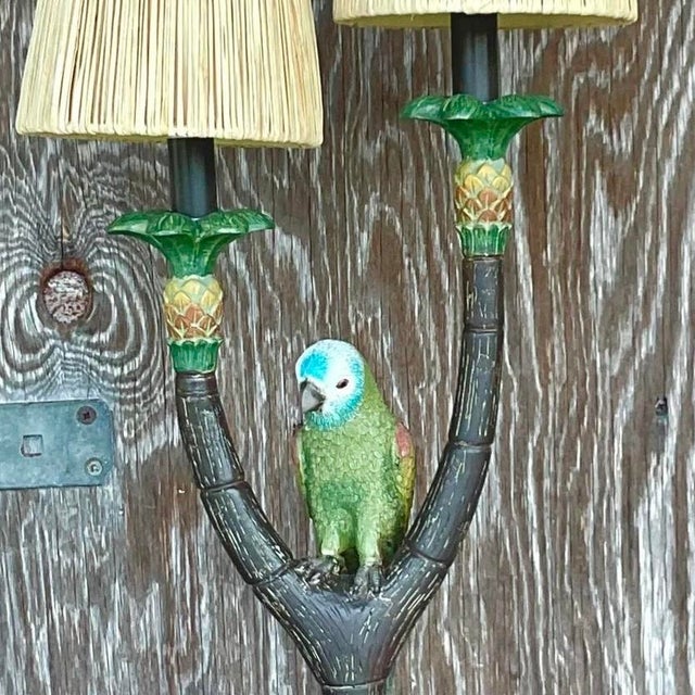Vintage Boho Happy Parakeet Lamp For Sale - Image 13 of 13