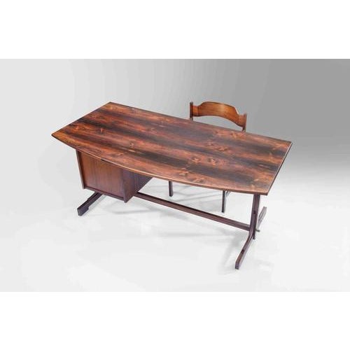 Vintage Rosewood Desk Set attributed to Gianfranco Frattini, 1960s, Set of 2 For Sale - Image 9 of 10