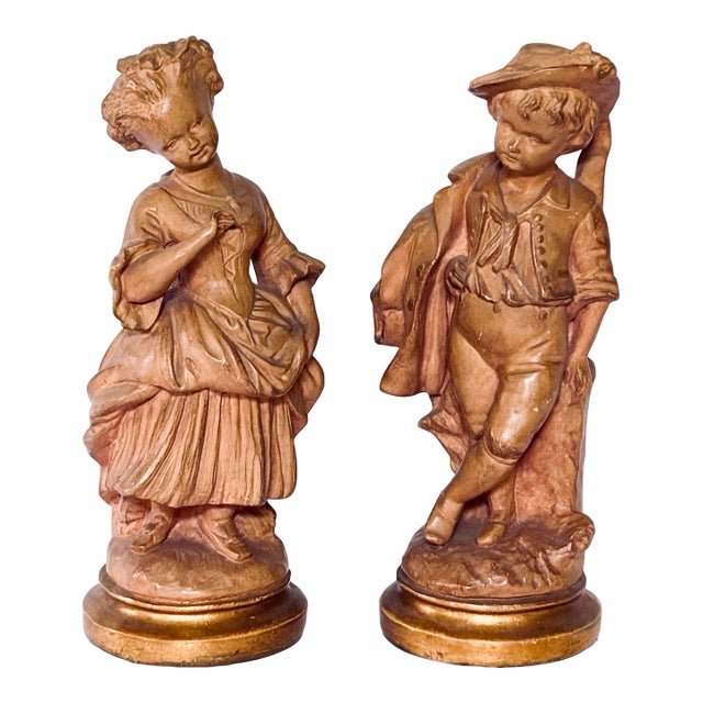 Pair of Borghese Terra Cotta Figurines, 1890 For Sale