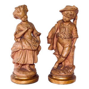 Pair of Borghese Terra Cotta Figurines, 1890
