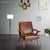 Not Yet Made - Made To Order Accent Wooden Chair, Faux Leather Brown Chair, Mid-Century Modern Chair, Leather Armchair, Brown Reading Chair, Comfy Upholstered Grey Chair For Sale - Image 5 of 7