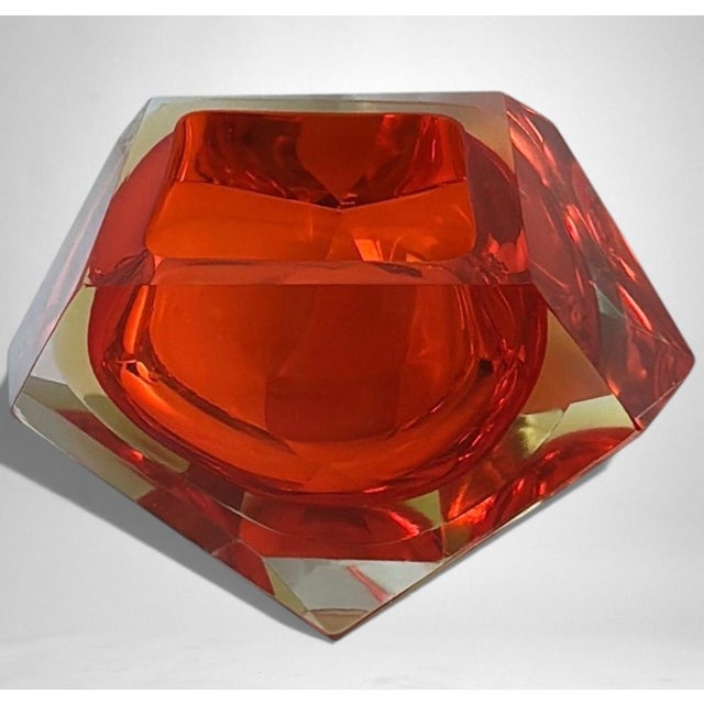 Mid 20th Century Mandruzzato Style Murano “Sommerso” Glass Ashtray For Sale - Image 5 of 18