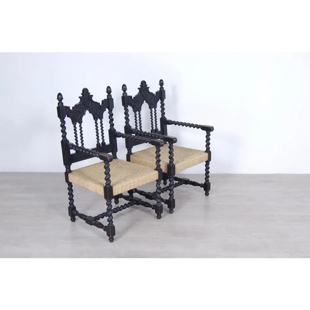Living Room Set with Turned Legs, Italy, Late 1800s, Set of 8 For Sale - Image 18 of 18