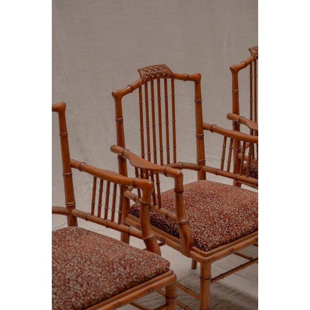 Italian Faux Bamboo Armchairs, 1970s, Set of 4 For Sale - Image 9 of 16