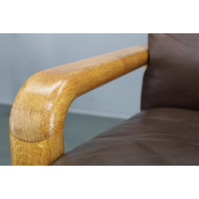 Set of Danish Armchairs in Oak and Leather by L. Olsen & Søn, 1970s For Sale - Image 10 of 18