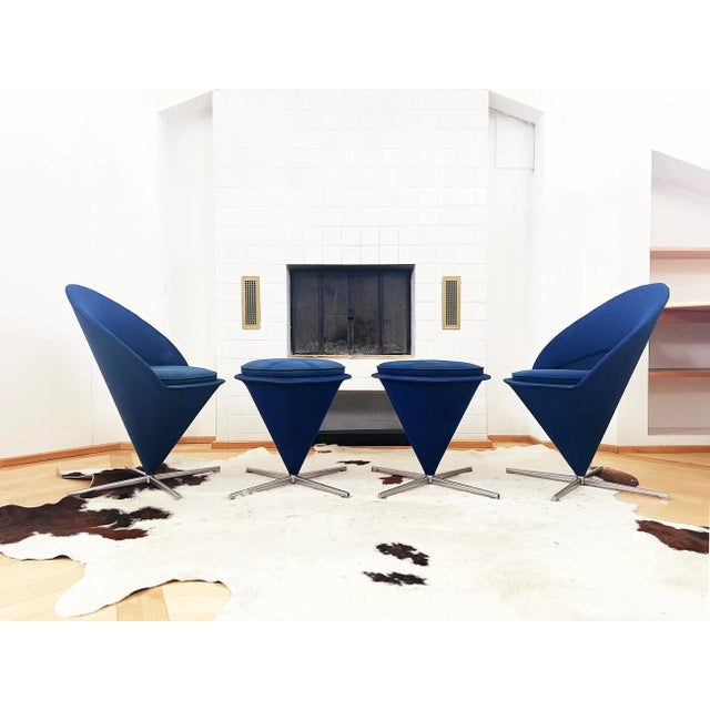Mid-Century Modern 1960s Original Early Verner Panton Cone Ottoman For Sale - Image 3 of 12