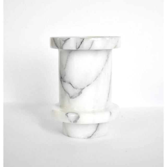 White Marble Convertible Column Candle Holder For Sale In San Francisco - Image 6 of 8