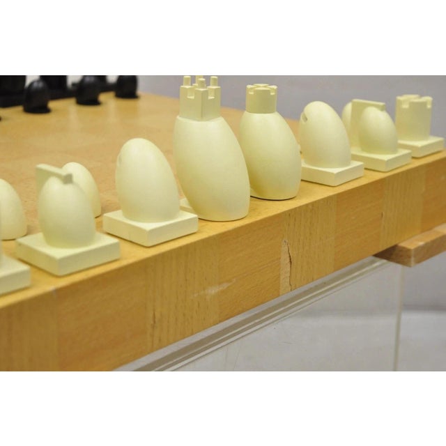 Wood 1990s Michael Graves Postmodern Chess & Checkers Set Maple Wood Modern Board For Sale - Image 7 of 12