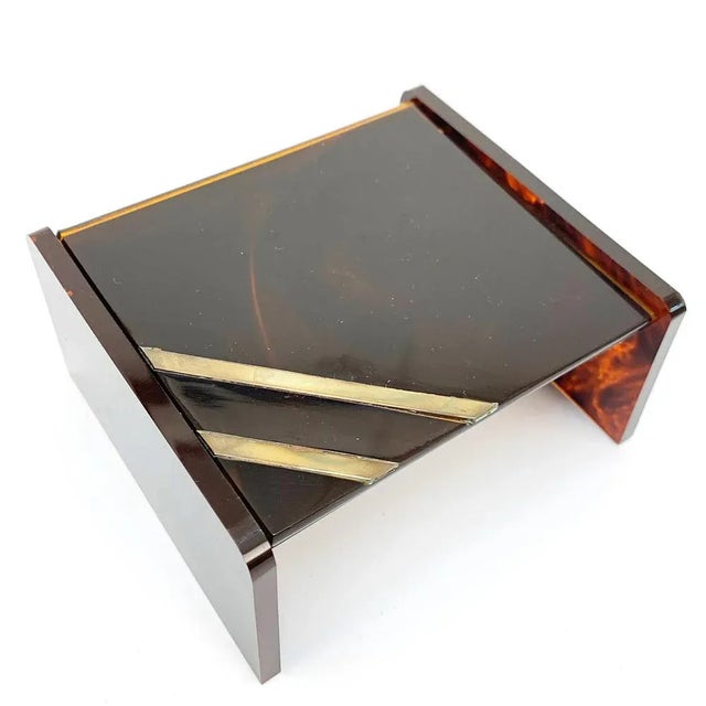 Mid-Century Acrylic Glass & Brass Jewelry Box by Christian Dior, 1970 For Sale - Image 10 of 14