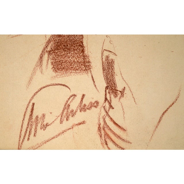 Portrait of George Arliss in Conte Crayon on Cardstock 1934 by Ivan Opffer For Sale In Monterey, CA - Image 6 of 7