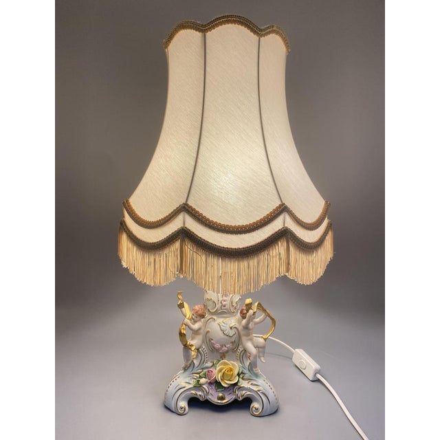 Baroque Style Table Lamps in Porcelain by Rudolf Kämmer, Thuringia, Germany 1950s, Set of 2 For Sale - Image 4 of 16