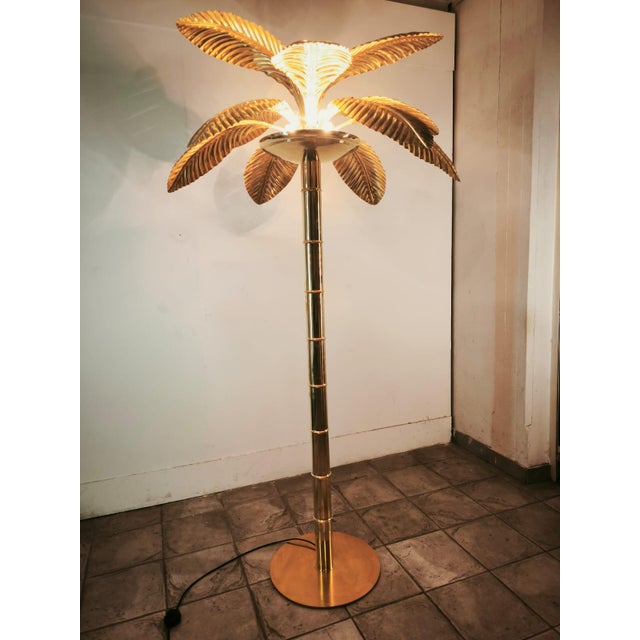 1970s Brass 12-Light Palm Floor Lamp, 1970s For Sale - Image 5 of 18