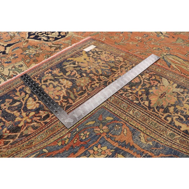 Late 19th Century Antique Persian Farahan Rug, 10'06 X 13'07 For Sale - Image 5 of 7