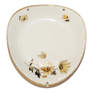 Kronester Bavaria Triangular Porcelain Plate Vintage Handpainted Ceramic Germany For Sale
