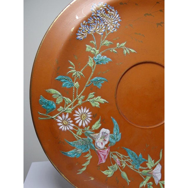 Brown Large Antique Japanese Clay Dish, 1890s For Sale - Image 8 of 16