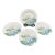 Vintage Mid-Century Modern Royal Worcester "Blue Hydrangea" Salad Plates - Set of 4 For Sale