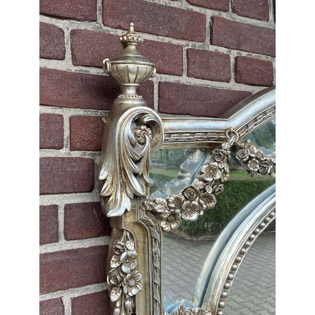 Late 20th C Italian Baroque Silver Beech Wall Mirror - 1 Pc For Sale - Image 14 of 15