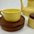 Mid-Century Modern Five Cup Tea Set in Yellow Ceramic and Teak from Ernestine Salerno, Italy, 1960s, Set of 13 For Sale - Image 6 of 7