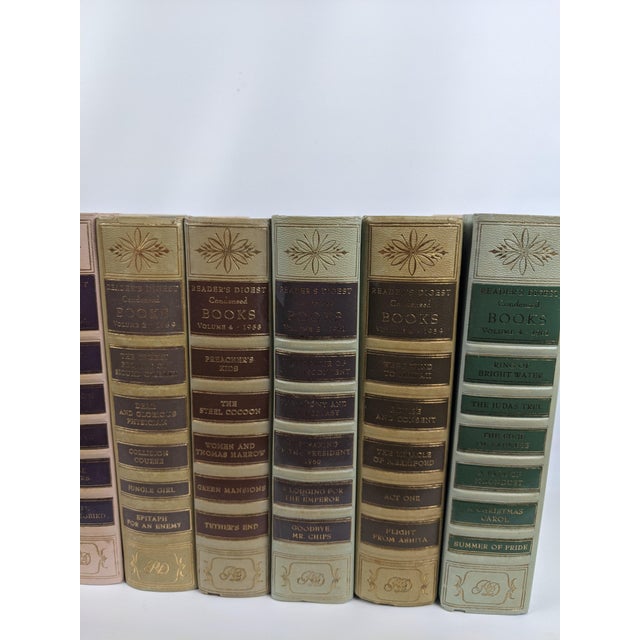 Mid 20th Century 1950s–1960s Reader’s Digest Cream, Pastel & Gold Gilt Decorative Books - Set of 15 For Sale - Image 5 of 18