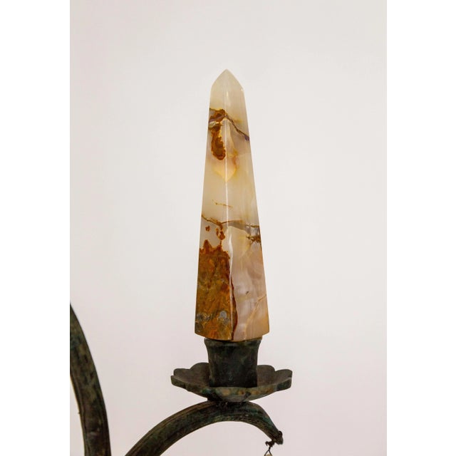 Late 20th Century Giant Forest Green Branch Chandelier With Onyx Crystals by Luciano Tempo For Sale In San Francisco - Image 6 of 12