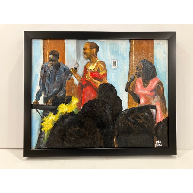 2010s Oil Painting Signed Che Darden “ Rhythm & Blues” For Sale - Image 5 of 8
