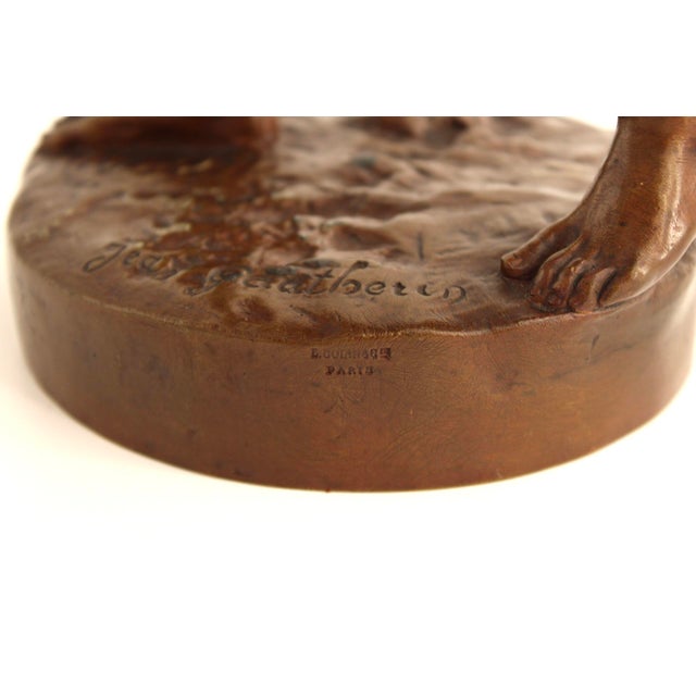 Metal Antique French Bronze Sculpture, the Sower by Jean Gautherin, 13.25" Tall For Sale - Image 7 of 8