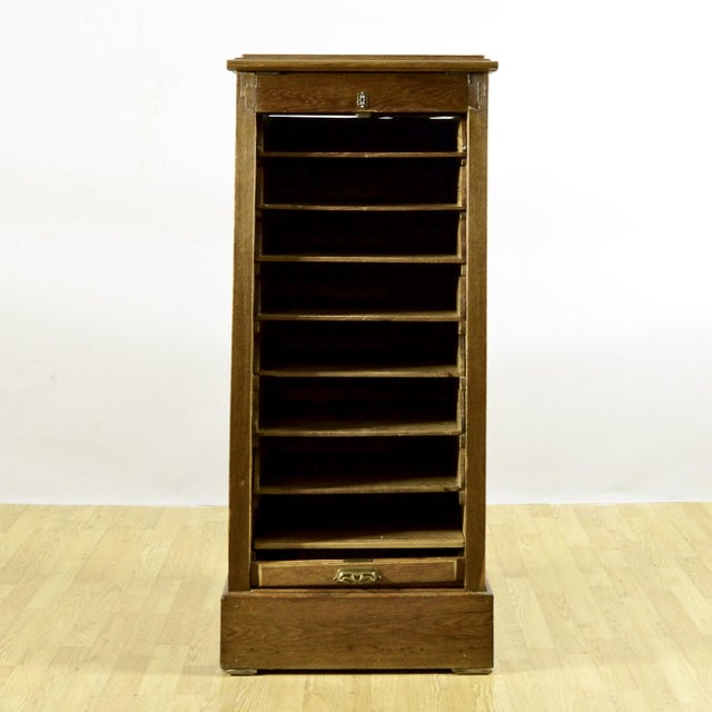 Tambour Oak Office Desk with Sliding Door and Drawers For Sale - Image 3 of 18