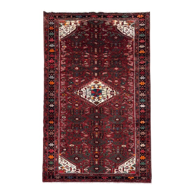 Antique Persian Hamedan Hand-Knotted Rug 5'5" X 11'0" For Sale