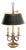 Antique French Brass and Tole Bouillotte Table Lamp, 1920s For Sale