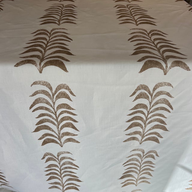 Heather Chadduck Grande Frond in Caramel Linen Fabric- 2 Yards For Sale In New York - Image 6 of 7