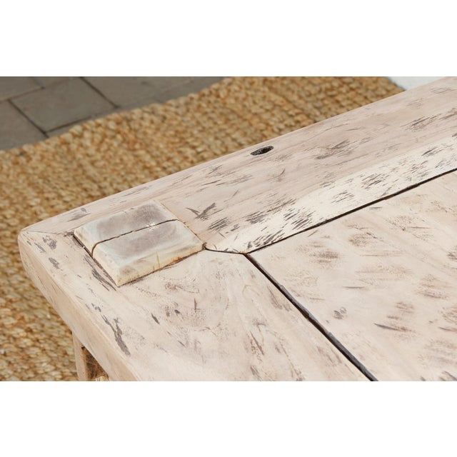 Bleached Teak Coastal Rustic Coffee Table For Sale - Image 10 of 18