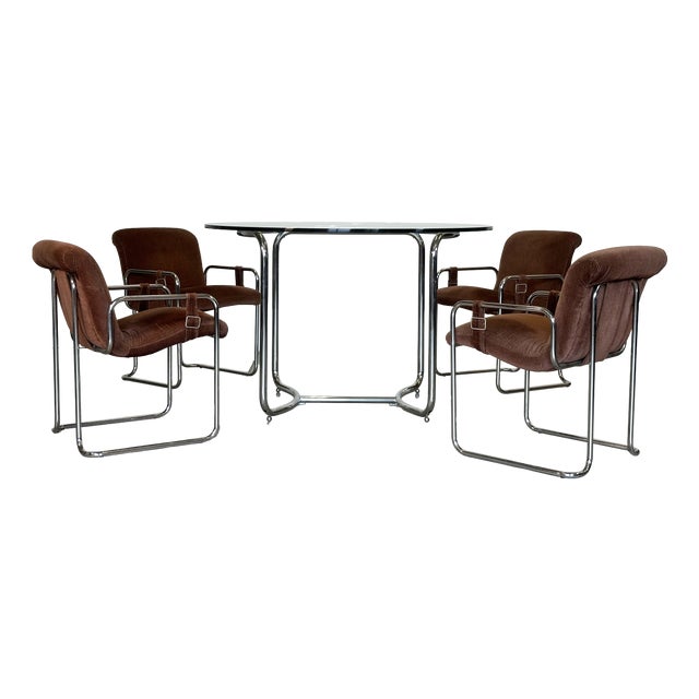 Dining Table and Chairs by Guido Faleschini, 1970s, Set of 5 For Sale