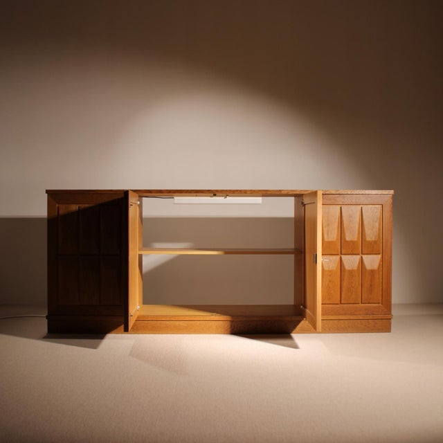 Brown Brutalist Oak Sideboard by Gerhard Bartels, Germany, 1970s For Sale - Image 8 of 17