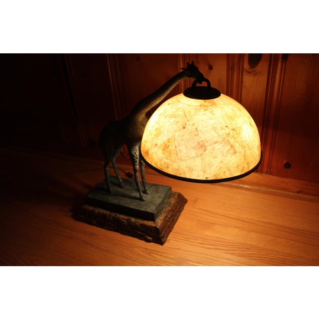 Maitland-Smith Bronze Giraffe Lamp With a Penshell Shade For Sale - Image 18 of 18